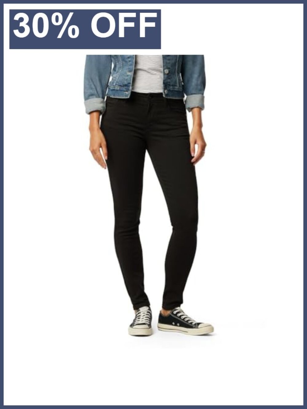 Women's Mid Rise Skinny Jeans Cotton Blend Stretch